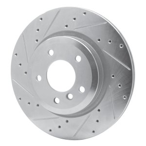 BMW Z4 Brake Rotor (1) - Rear Left - R1 Concepts - Drilled & Slotted - Silver - `11-`16